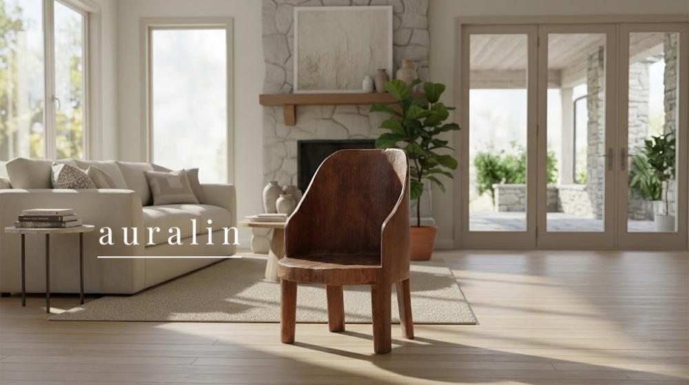 the Auralin Wooden Naga Chair is a one of a kind functional decor piece
