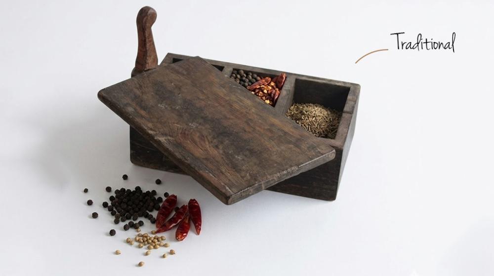 Add an element of style in your kitchen with the Lucarith Wooden Spice Box
