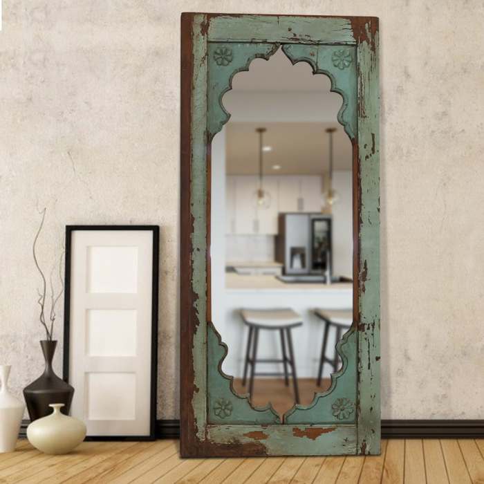 Eunice Minaret wall mirror adding rustic charm to living spaces