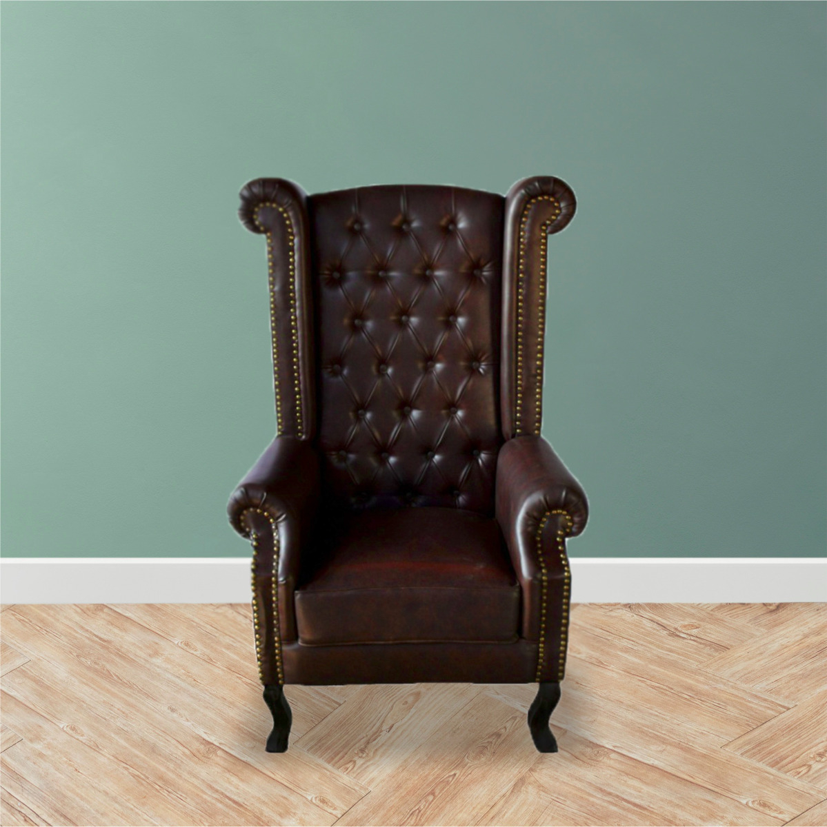 Comfortable Oscar wooden sofa chair with classic design for library and living room interiors