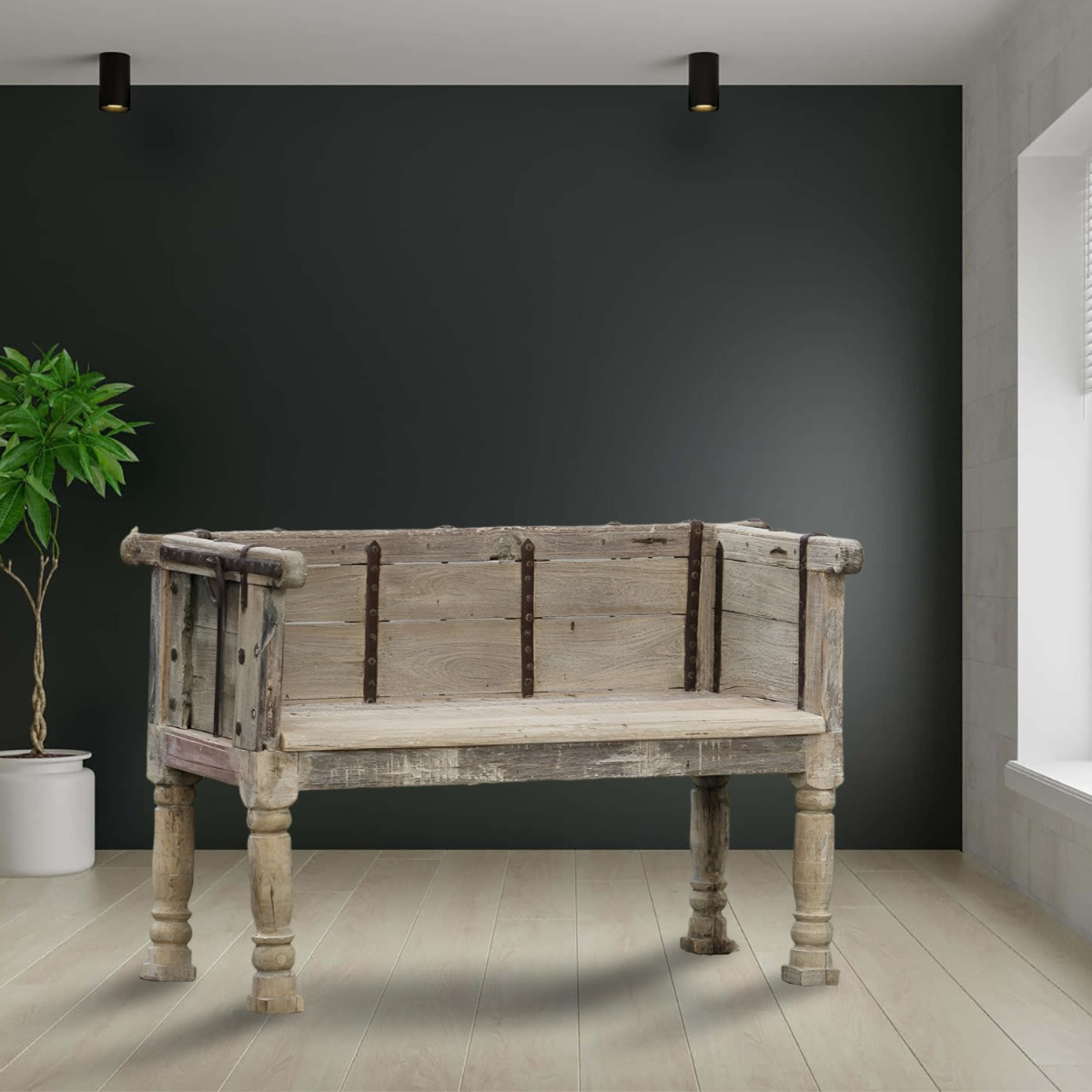 Oleksiy wooden sofa designed with clean lines and durable classic construction