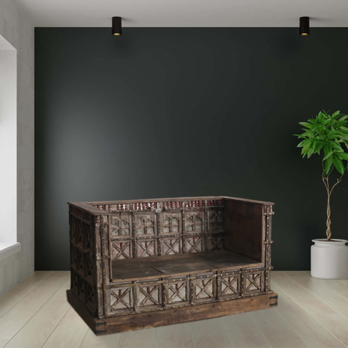Rich brown Petruso wooden sofa for a cohesive interior look