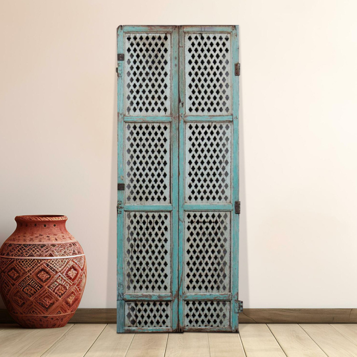 Rustic Emil blue door wall accent enhancing wall decor