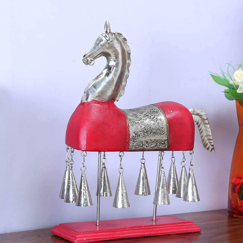 Red Horse Figurine On Stand 