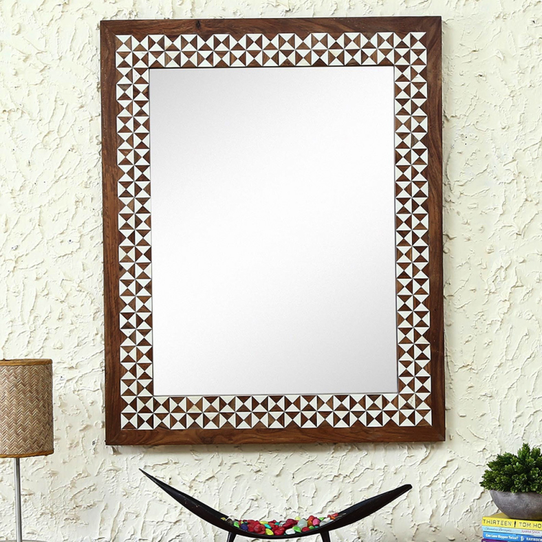 Easton Hexagonal Bone Inlay Wall Mirror 