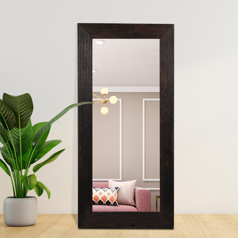 Natural Reclaimed Wood Rectangular Wall Mirror Jubica Artisans