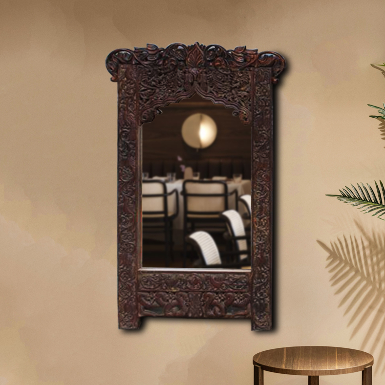 Felix Carved Wooden Wall Mirror