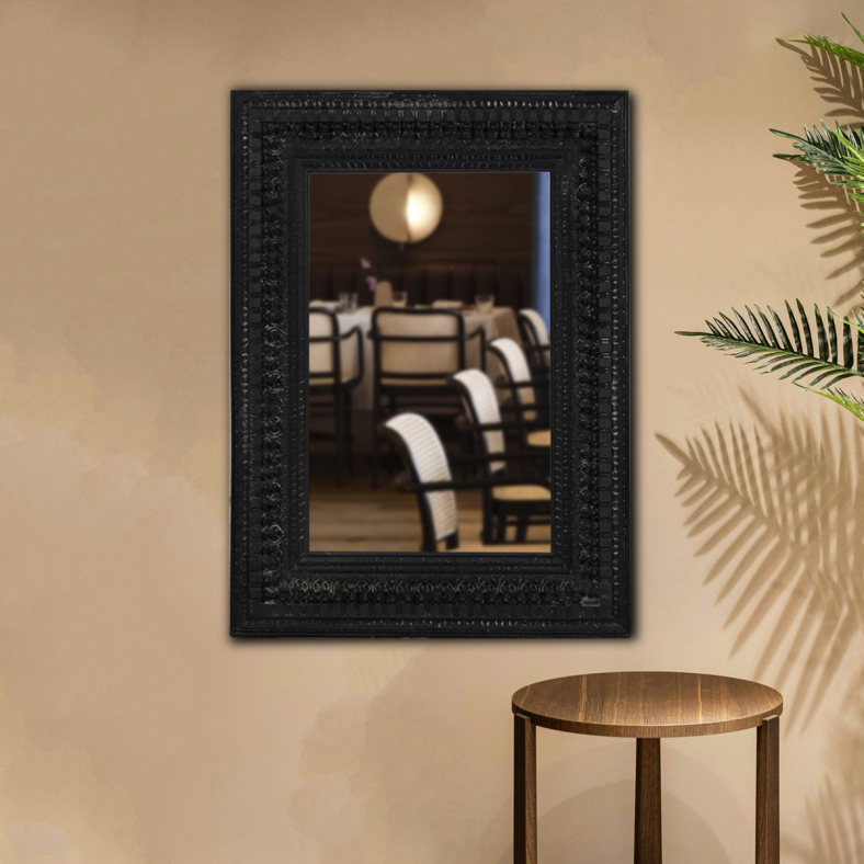 Elowen Carved Wooden Wall Mirror