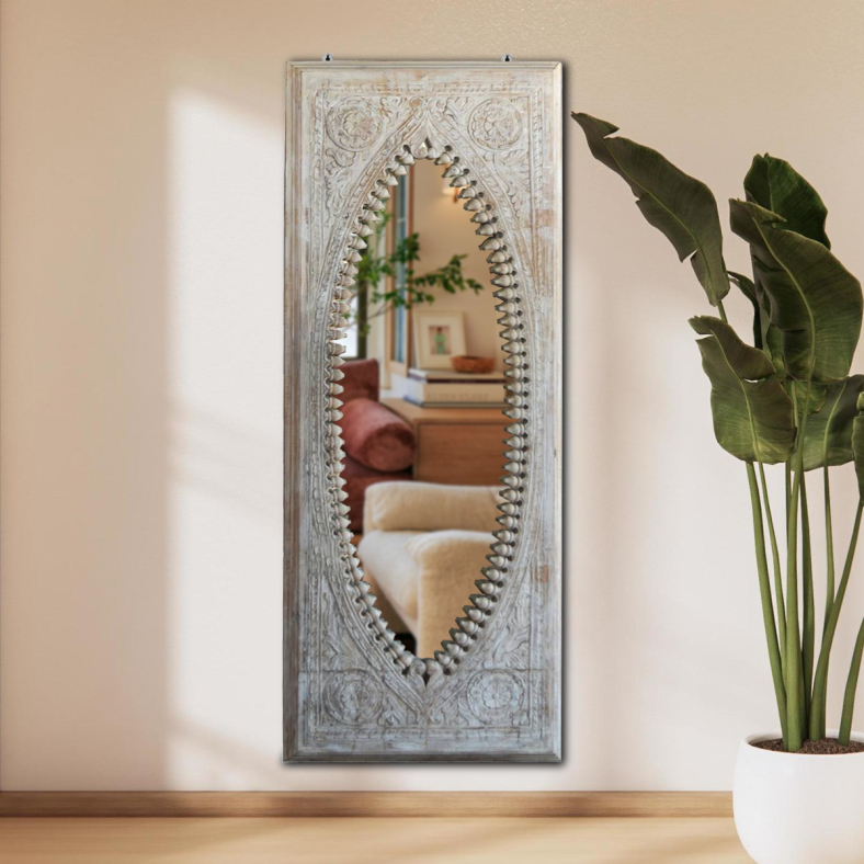 Cleo Carved Wooden Wall Mirror