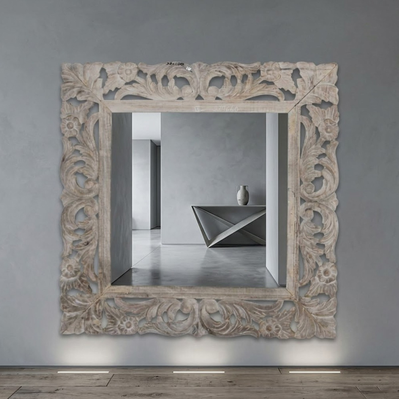 Hafsa Wooden Wall Mirror