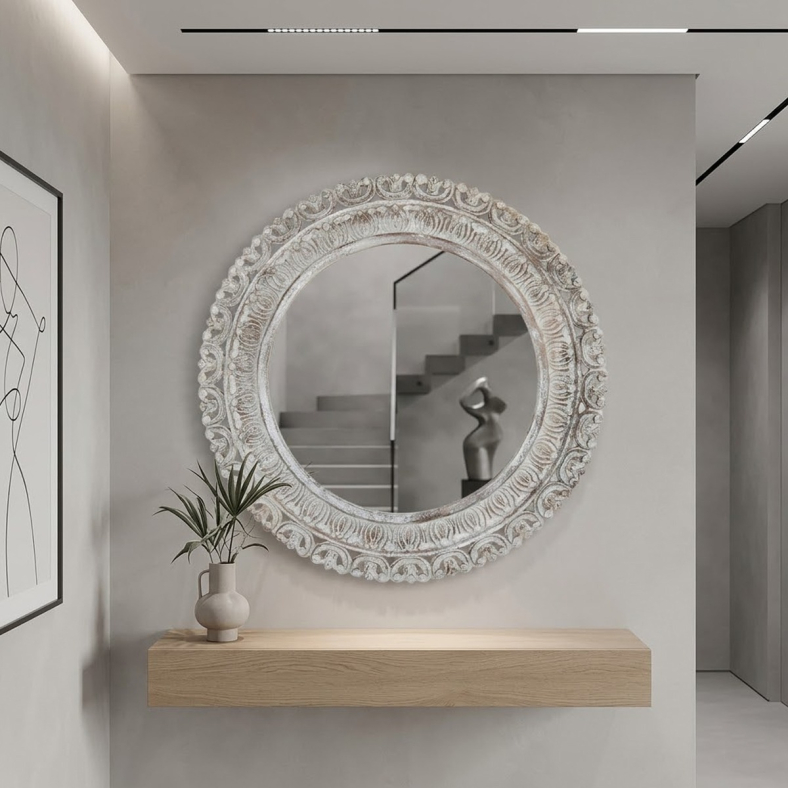 Hadiya Wooden Wall Mirror