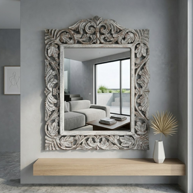 Hania Wooden Wall Mirror