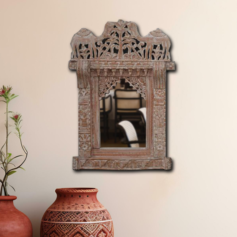 Leon Carved Wooden Wall Mirror