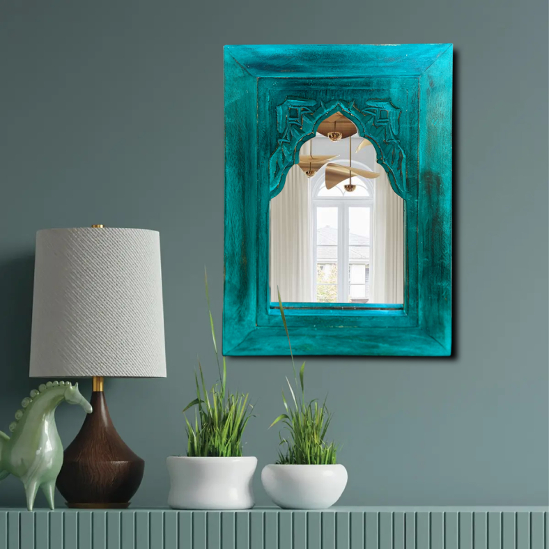 Cora Green Carved Minaret Mirror 