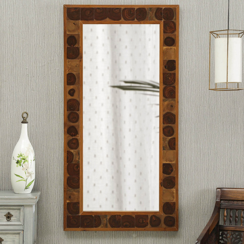 Grove Wooden Blocks Patchwork Wall Mirror