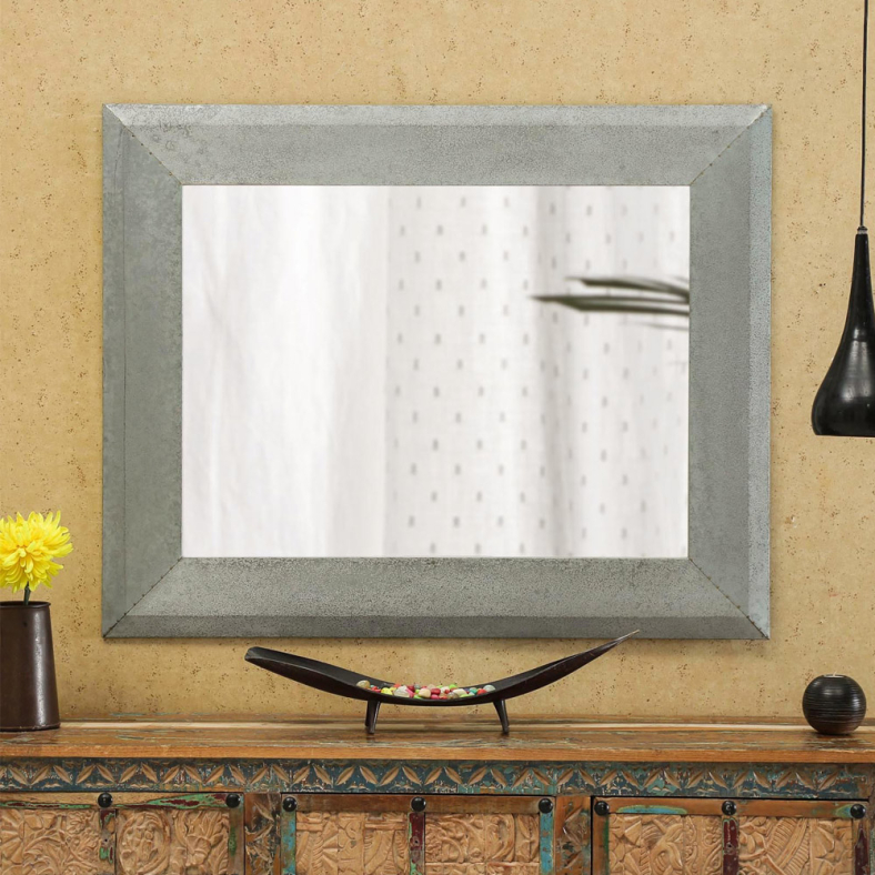 Everly Metal Clad Antiqued Wall Mirror