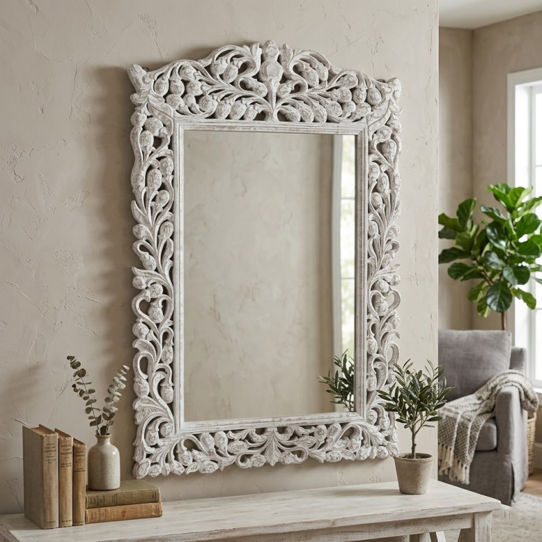 Kia Carved Wooden Mirror 