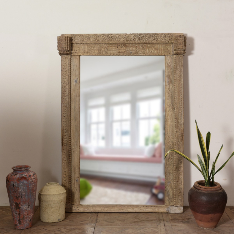 Evgenia Vintage Carved Wooden Mirror 