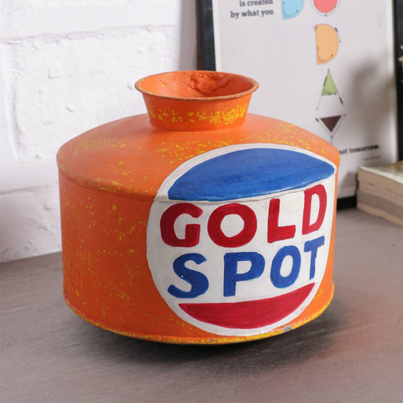 Gold Spot Painted Iron Pot 