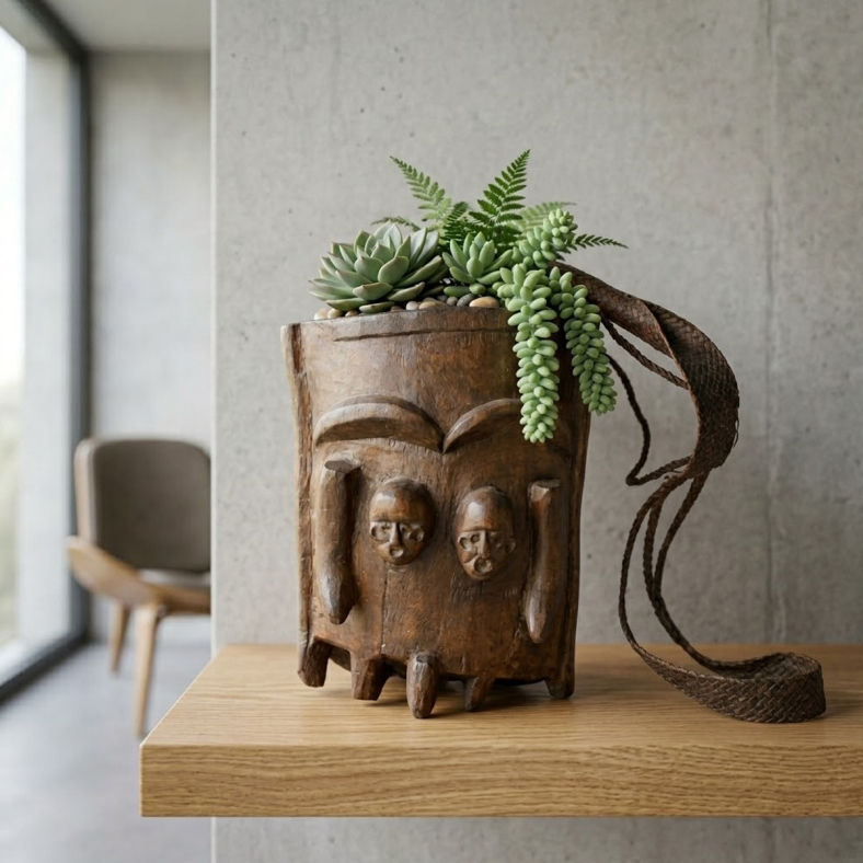 Feray Wooden Naga Planter