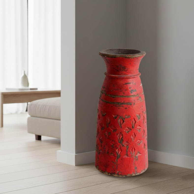 Amiryn Wooden Painted Pot
