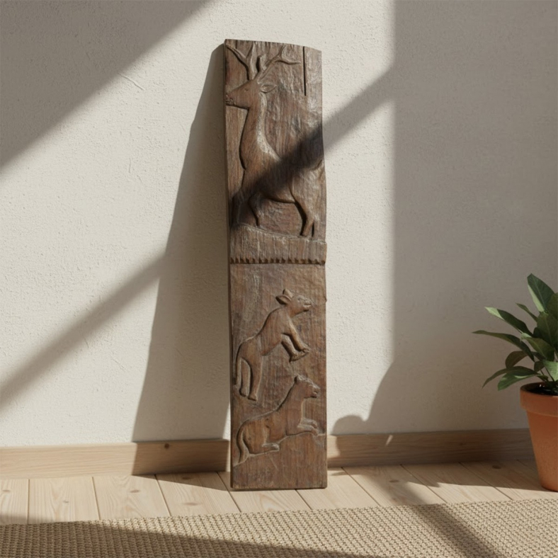Kavara Wooden Naga Wall Panel