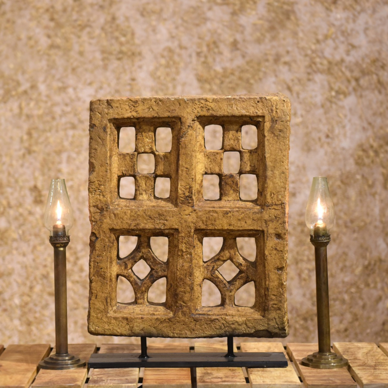 Eudokia Decorative Stone Jali On Stand 