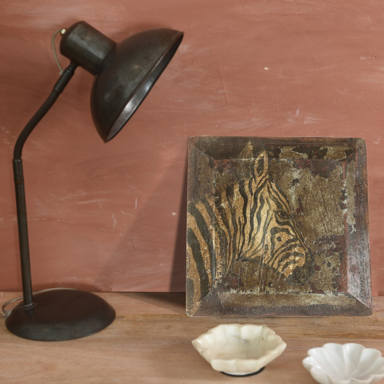 Eurybia Vintage Wooden Zebra Wall Frame 