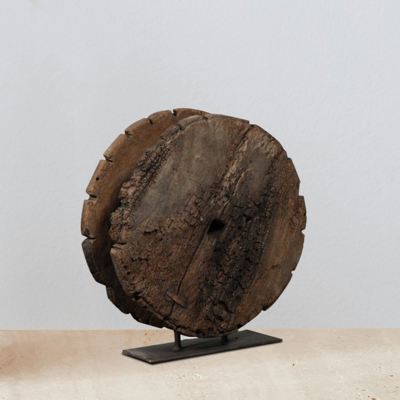 Haasim Vintage Wheel On Stand Curio