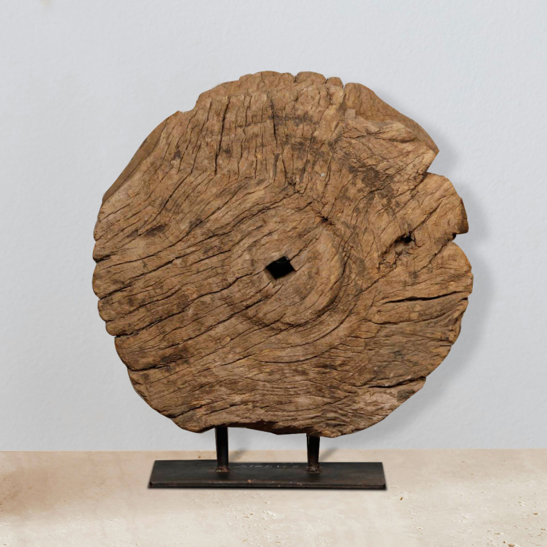 Halifa Vintage Wheel On Stand Curio
