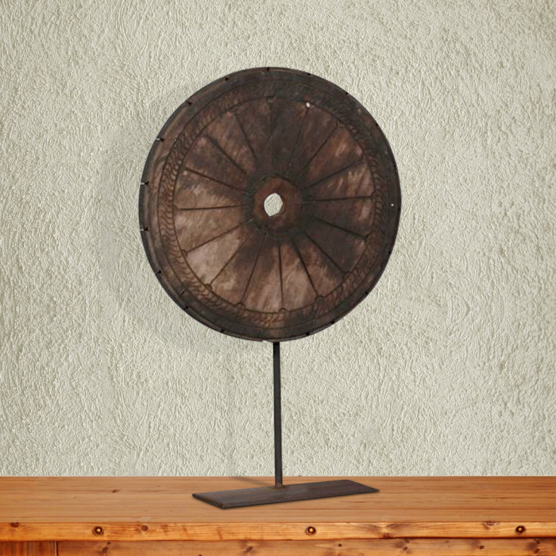 Ihti Vintage Wheel On Stand Curio