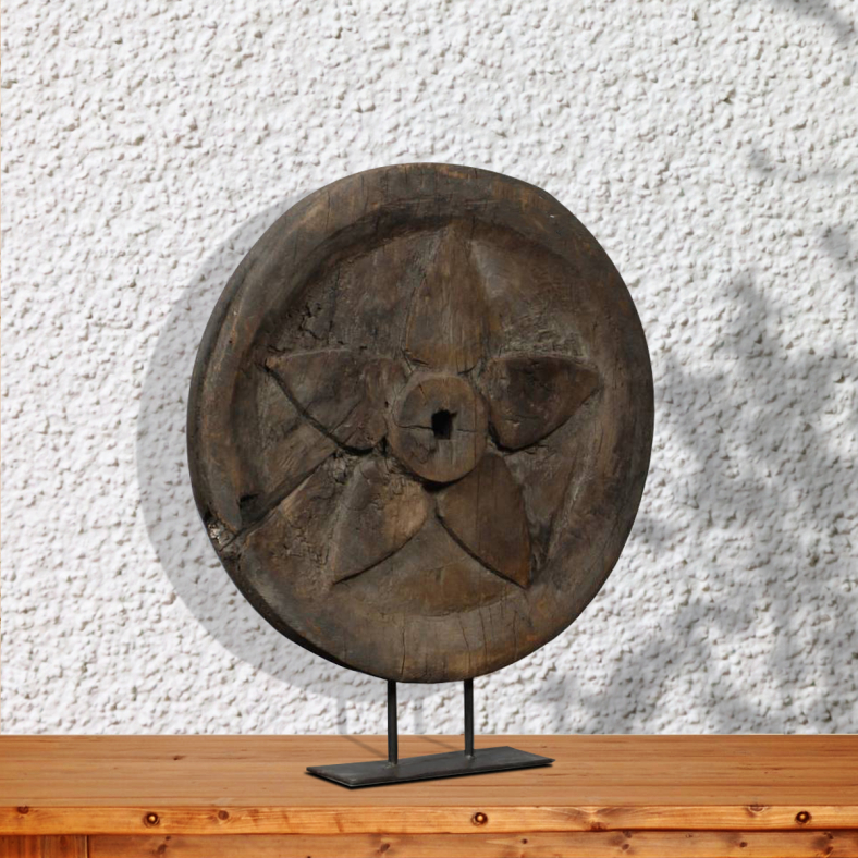 Ijaz Vintage Wheel On Stand Curio