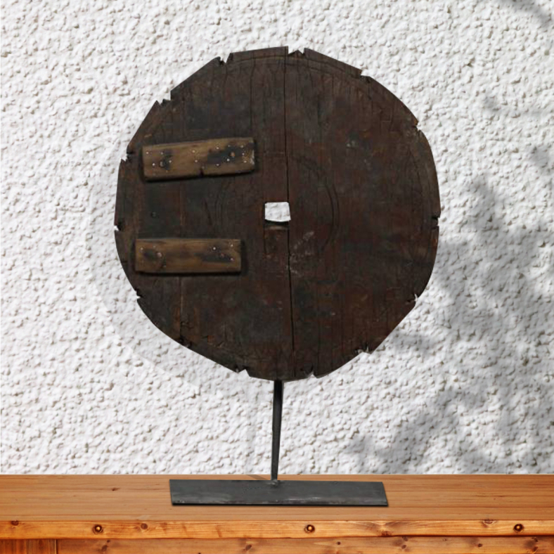Ikhlaaq Vintage Wheel On Stand Curio
