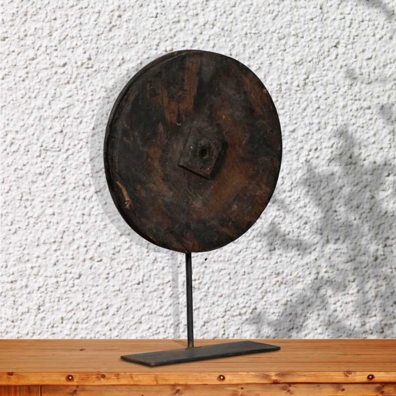 Iqala Vintage Wheel On Stand Curio