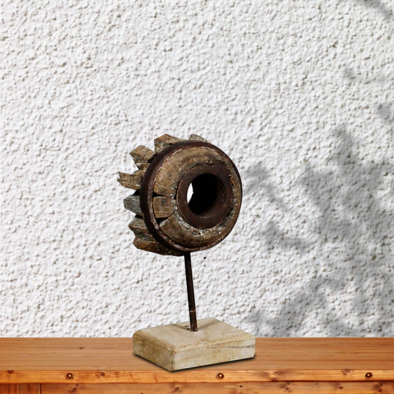 Masab Vintage Wheel On Stand Curio