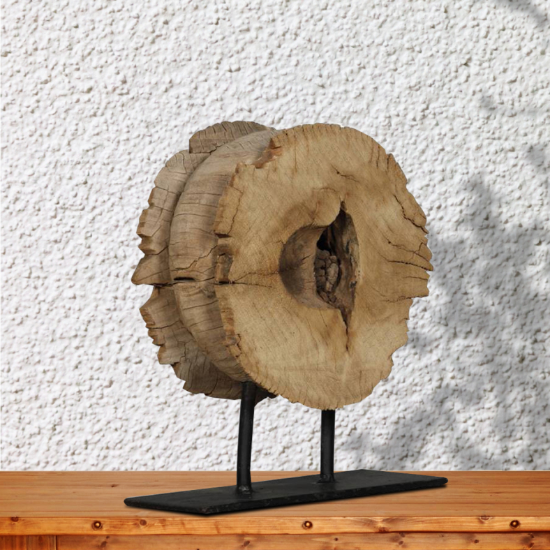 Mazia Vintage Wheel On Stand Curio