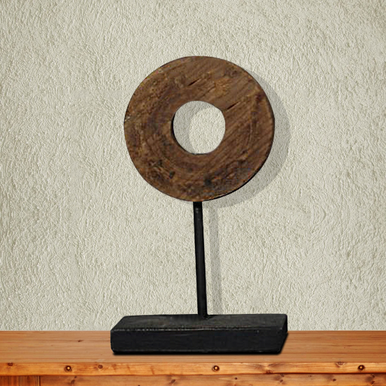 Qabita Vintage Wheel On Stand Curio