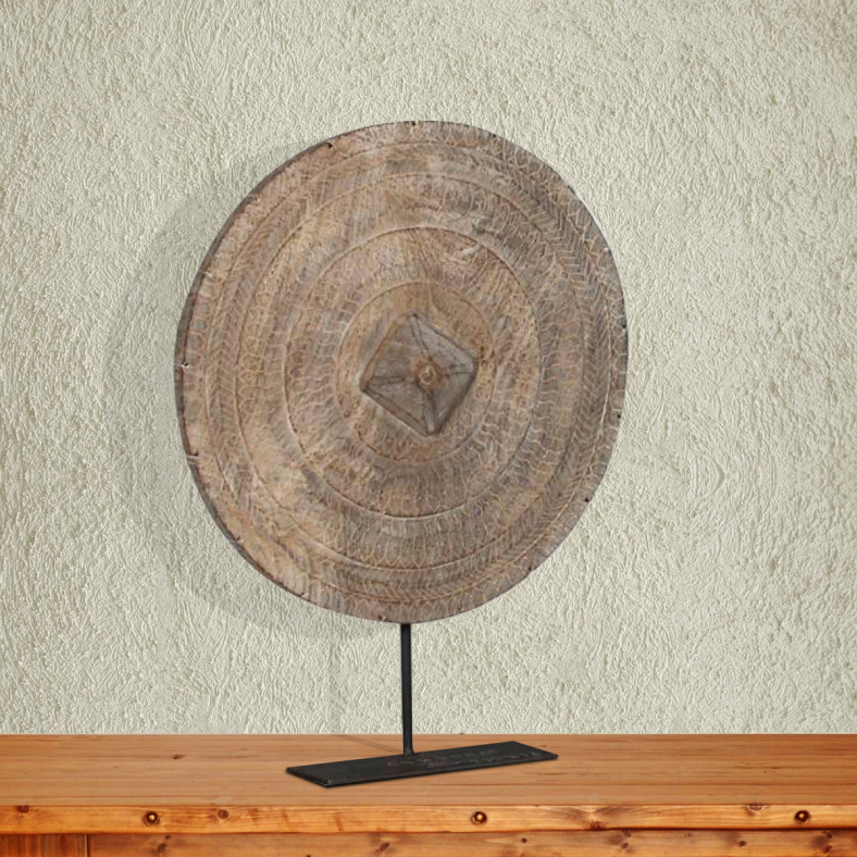 Qamra Vintage Wheel On Stand Curio