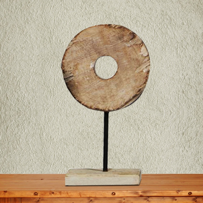 Qateel Vintage Wheel On Stand Curio