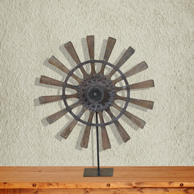 Salib Vintage Wheel On Stand Curio