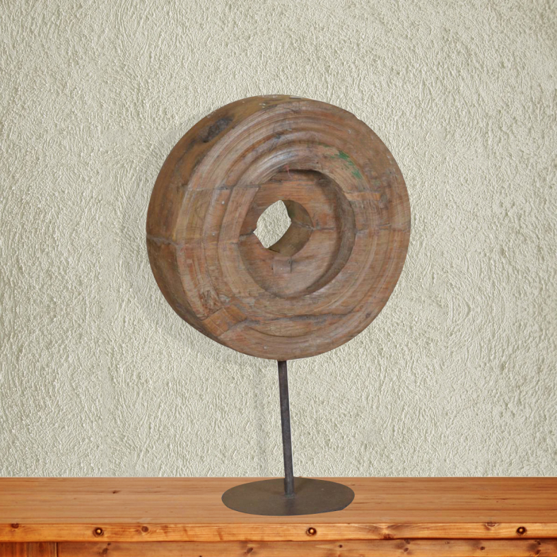 Sarikh Vintage Wheel On Stand Curio