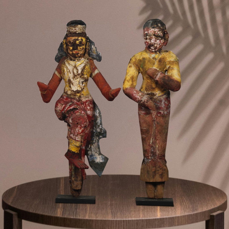 Quillon Wooden Statue on Stand