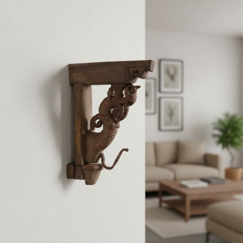 Markesh Wooden Bracket With Hook