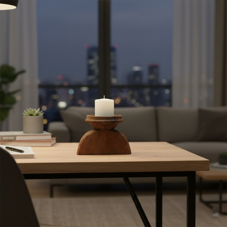 Morik Wooden Candle Stand