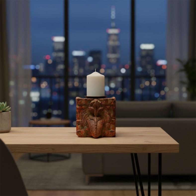 Malvek Wooden Candle Stand