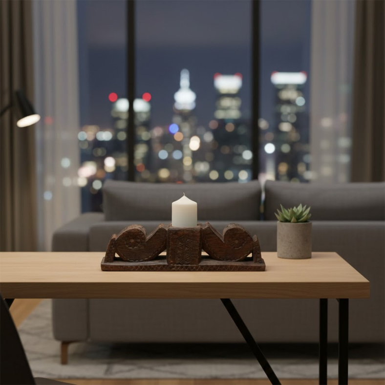 Kelmar Wooden Candle Stand