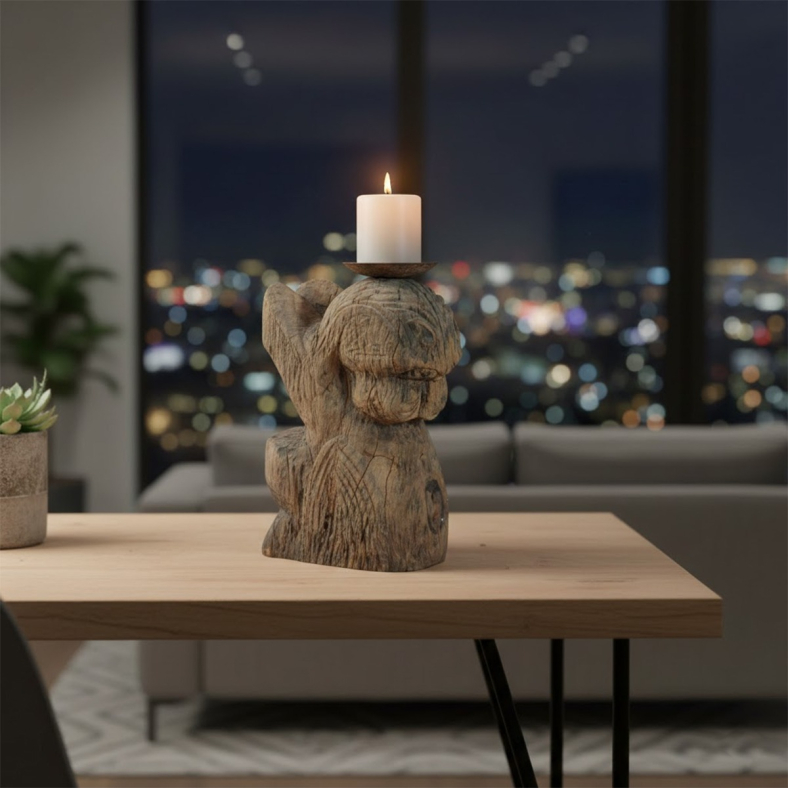 Yavrik Wooden Candle Stand