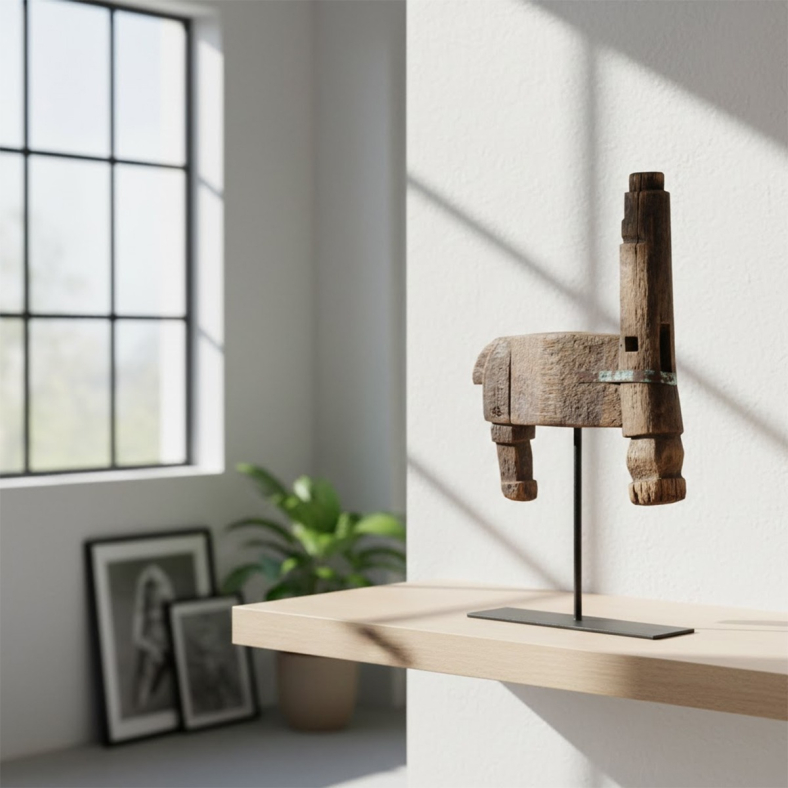 Obliq Vintage Wooden Juicer Relic On Stand