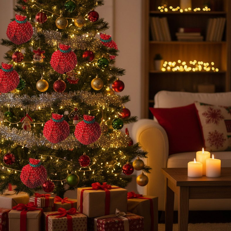 Winter Berry Jute Hanging Ornament