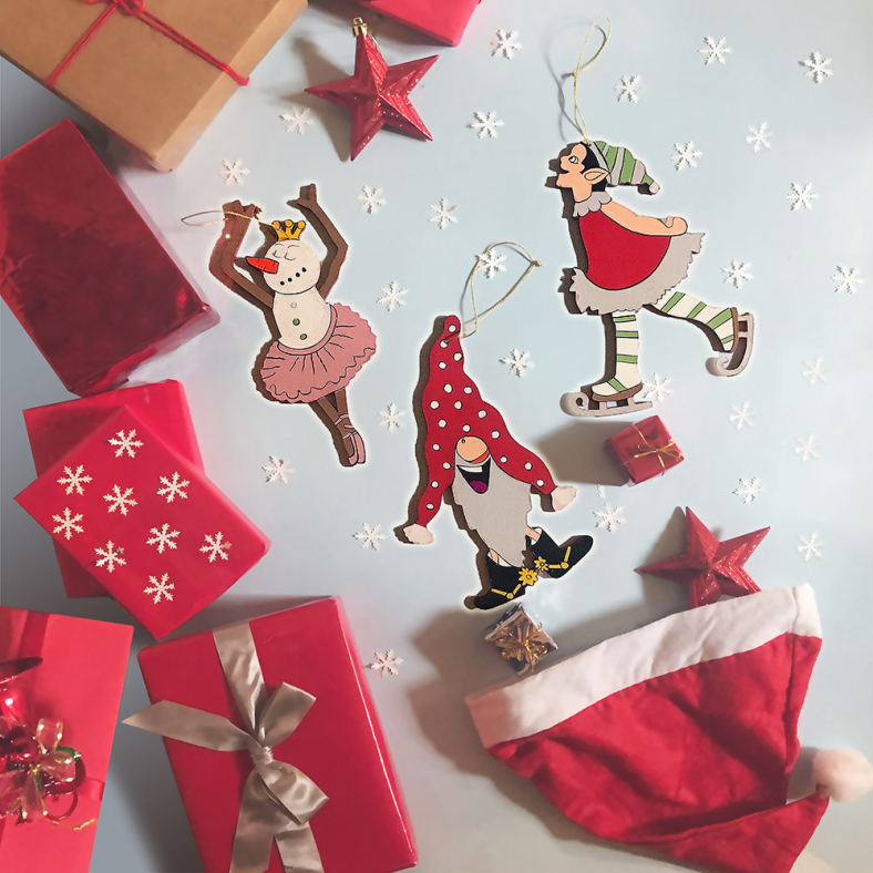 Festive Friends Ornament Set of 3